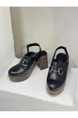 VENÜS 2217007Y BURNU KAPALI DERİ PLATFORM KADIN SANDALET - 5