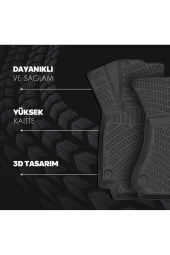 Rizline Dacia Duster 4x4 2018-2022 Araca Özel 3D Havuzlu Paspas Siyah BMY thumbnail 4