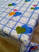Hayat Home Mavi Kalpli desen 110X110 Dertsiz Mutfak Masa Örtüsü - 2