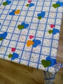Hayat Home Mavi Kalpli desen 130X130 Dertsiz Mutfak Masa örtüsü - 3