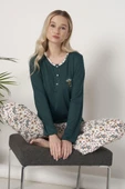 Pijadore 1618 Kadın Büyük Beden Uzun Kollu Pijama Takım - 1
