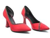 Feles Kadeh Topuk Saten Taşlı Stiletto Kadın Topuklu Ayakkabı thumbnail 1