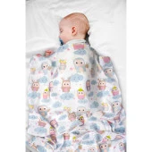 Sevibebe 100cmx100cm Desenli Müslin Battaniye Kundak Emzirme Örtüsü Havlu Puset Örtüsü 353 - 1