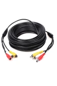 2 RCA + DC güç ses Video Uzatma Kablo 25 METRE - CCTV Güvenlik Kamera Video/ses/güç 3 in 1 - 1