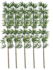 Nettenevime 5li Set Yapay Bambu Sopası 17 Yapraklı 160cm Yapay Çiçek Bambu Duvarı Separatör Çiçeği Yapay Çiçek thumbnail 1