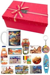 Romanya Hediye Kutusu 10 Parça Kupa Magnet Anahtarlık Kutu thumbnail 5