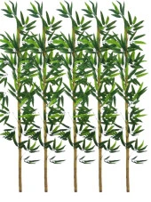 Nettenevime 5li Set Yapay Bambu Sopası 14 Yapraklı 130cm Yapay Çiçek Bambu Duvarı Separatör Çiçeği Yapay Çiçek thumbnail 1