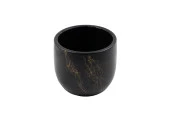 Bitki Tasarımı  Siyah Üzeri Gold Mermer Efektli Toprak Saksı Saksılık Salon Çiçeklik - 19 CM thumbnail 3