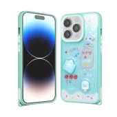 Apple iPhone 14 Pro Max Kılıf Parlayan Simli Kabartma Figürlü  Cevze Kapak thumbnail 3