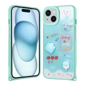 Apple iPhone 15 Kılıf Parlayan Simli Kabartma Figürlü  Cevze Kapak thumbnail 5