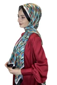 Quare İpeksi Şal Çizgi Desen Şık Tesettür Şal 01106  MİNT - 1