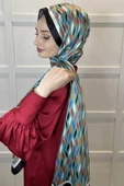 Quare İpeksi Şal Çizgi Desen Şık Tesettür Şal 01106  MİNT - 2