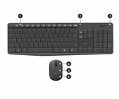 Logitech MK235 Q Türkçe Kablosuz Multimedya Siyah Klavye+ Mouse - 3