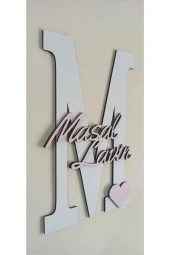 İsme Özel Harf Ve İsimli Ahşap Bebek Ve Çocuk Oda Kapı Süsü thumbnail 2