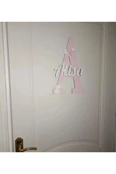 İsme Özel Harf Ve İsimli Ahşap Bebek Ve Çocuk Oda Kapı Süsü thumbnail 2
