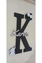 İsme Özel Harf Ve İsimli Ahşap Bebek Ve Çocuk Oda Kapı Süsü thumbnail 2