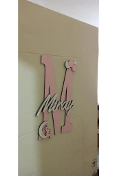 İsme Özel Harf Ve İsimli Ahşap Bebek Ve Çocuk Oda Kapı Süsü thumbnail 2