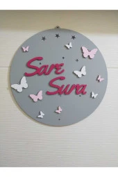 Özel Konsept Tasarım Isimli Bebek Çocuk Kapı Süsü thumbnail 1