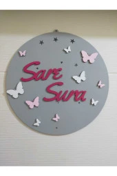 Özel Konsept Tasarım Isimli Bebek Çocuk Kapı Süsü thumbnail 4