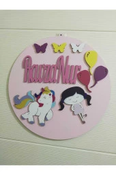 Çocuk Odası Kapı Süsü pembe thumbnail 3