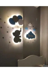 Çocuk Odası Dekoratif Ahşap Gece Lambası Ledli Aydınlatma - 1