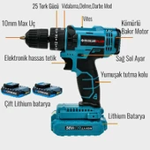 Kömürlü Akülü 58vf Darbeli Vidalama Matkap Seti (Mavi) EEA256 (B) - 2