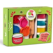 Childgen Doğal Oyun Hamuru Premium Set 4x125 gr Meyveler ve Sebzeler thumbnail 1