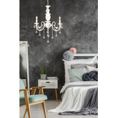 Apliqa 3055-1050-3 WH Beyza 3'Lü Beyaz Kristal Avize - 2