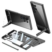 Samsung Galaxy S24 Ultra Kılıf Kamera Korumalı Şeffaf Dikey Standlı Kapak (dik ays) - 2