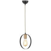 Apliqa 3358-01-BL-FR Halka Tekli Siyah Eskitme Boyalı Modern Sarkıt Avize - 1