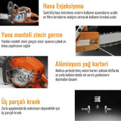 Benzinli Ağaç Motor Testere (Turuncu) EEA241 (B) - 2