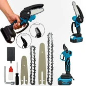 Akülü Makaslı Dal Budama ve Dal Budama Testere 2Li Set 58V 5Ah Çift Akülü Çelik Şanzımanlı EEA101 (B) - 5