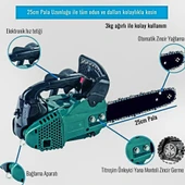 25cc Portatif Mini Benzinli Testere Ağaç Odun Dal Budama Ve Kesme Testeresi Ağaç Kesme Motoru EEA229 (B) - 2