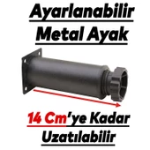 Ayarlanabilir Mobilya Kanepe Baza Koltuk Metal Destek Yükseltici Ayağı 12 Cm Siyah Ayakları 4 Adet - 2