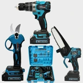 Akülü 3lü Bahçe Seti Dal Budama, Bağ Makası ve Vidalama 58Vf  EEA301 (B) - 1