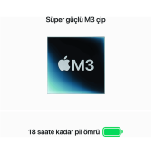 Apple MacBook Air M3 Çip 8GB 256GB SSD macOS 13" Taşınabilir Bilgisayar Gece Yarısı - 4