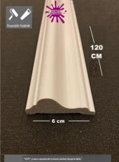 Renkli Duvarlar 6cm x 120cm Poliüretan Klasik Duvar Çıtası Boyanabilir Çıta Bordür Salon Koridor Antre 1 Boy 120cm thumbnail 1