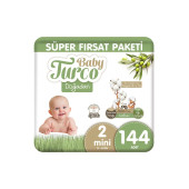 Baby Turco Doğadan Süper Fırsat Paketi Bebek Bezi 2 Numara Mini 144 Adet - 1