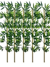 Nettenevime 5li Set Yapay Bambu Sopası 12 Yapraklı 110cm Yapay Çiçek Bambu Duvarı Separatör Çiçeği Yapay Çiçek thumbnail 1