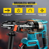 Şarjlı 88v max 5ah Kömürsüz Professional Kırıcı Delici Hilti E150 (B) - 2