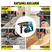 Şarjlı 88v max 5ah Kömürsüz Professional Kırıcı Delici Hilti E150 (B) - 4