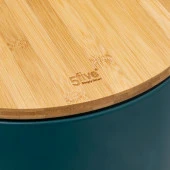 5five Simply Smart Bambu 30 Lt Metal Petrol Mavisi Çöp Kovası - 2