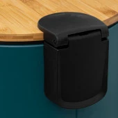 5five Simply Smart Bambu 30 Lt Metal Petrol Mavisi Çöp Kovası - 5