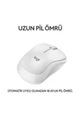 M240 Sessiz Kompakt Kablosuz Bluetooth Mouse - Beyaz - 2