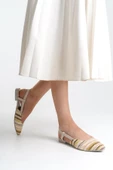Gısele Bej Kadın Hasır Detay Günlük Rahat Şık Sivri Burun Sandalet Terlik GISELE-1980 - 2