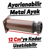 Ayarlanabilir Dolap Mobilya Kanepe Baza Koltuk Metal Destek Yükseltici Ayağı 10 cm Kahve Ayakları 4 Adet thumbnail 2