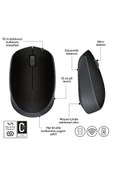 M171 USB Alıcılı Kablosuz Kompakt Mouse - Siyah 910-004424 - 6