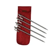 6 Adet Gri Çadır Kazığı 40 cm ve Taşıma Çantası - 7