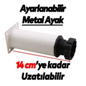 Ayarlanabilir Mobilya Kanepe Baza Koltuk Metal Destek Yükseltici Ayağı 12 cm Beyaz Ayakları 4 Adet - 2