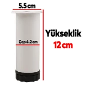 Ayarlanabilir Mobilya Kanepe Baza Koltuk Metal Destek Yükseltici Ayağı 12 cm Beyaz Ayakları 4 Adet - 3